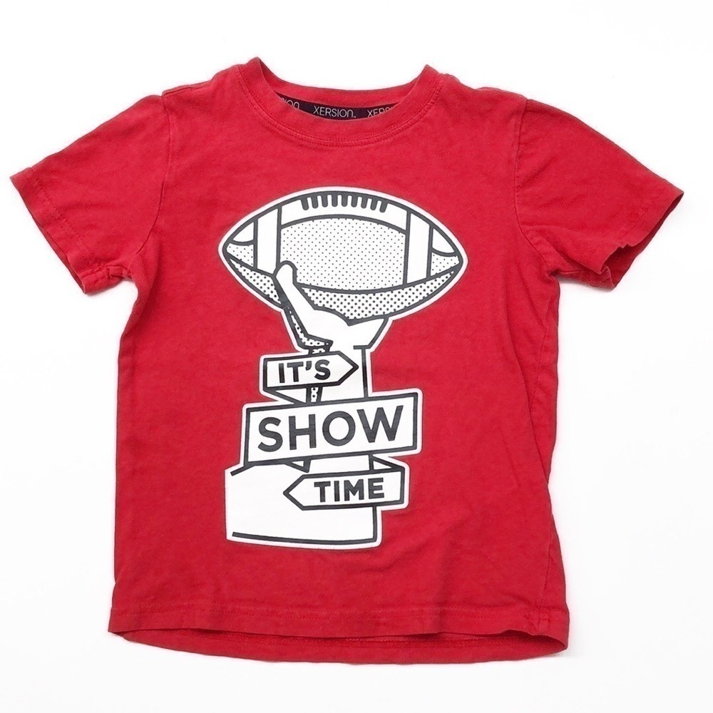 Xersion little boys red football graphic tee